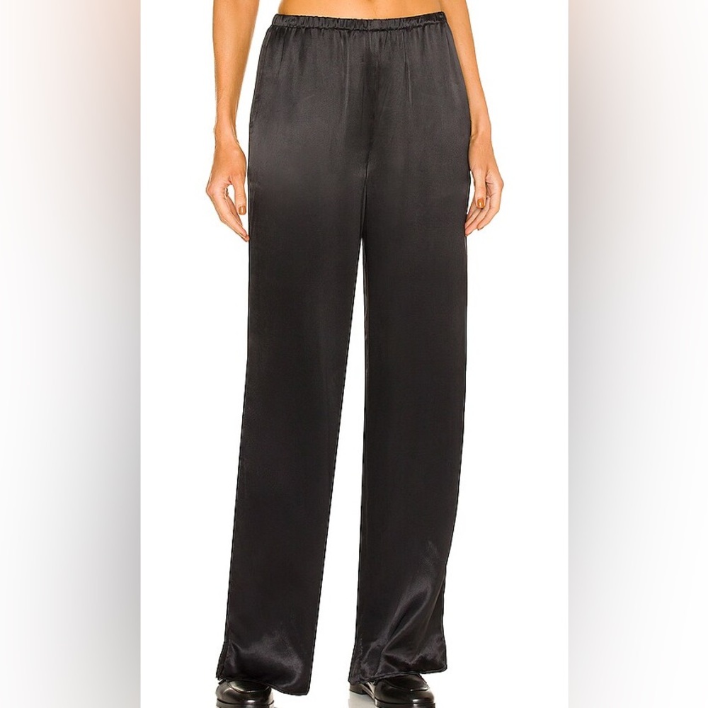 Revolve Weekend Stories Silk Jax Pant in Black XS